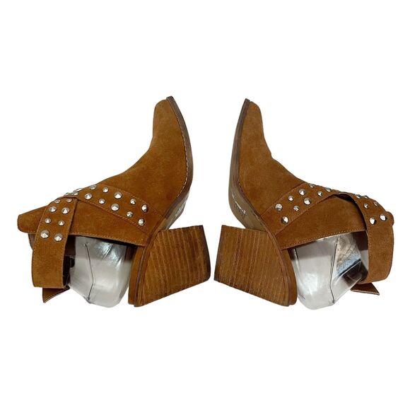 Chinese Laundry Small Town Ankle Booties Suede Studded Western - Picture 6 of 9